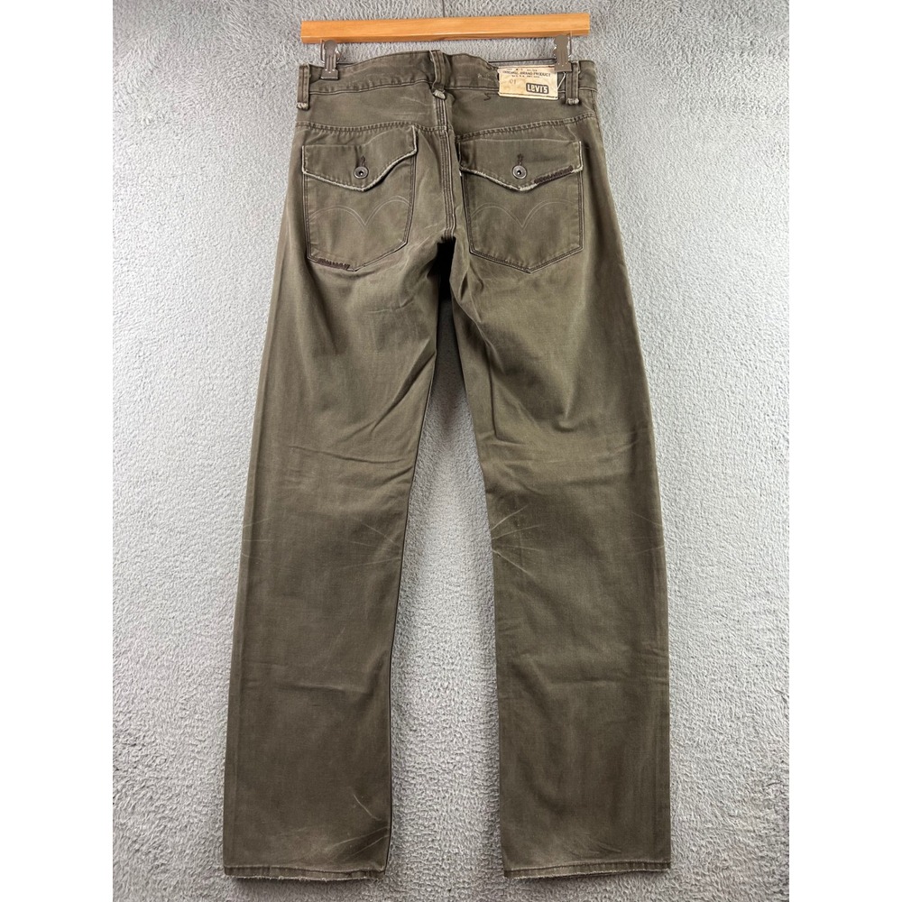 Levis Tab Twills Slim Straight Pants Mens 32x32 Olive Green Cotton